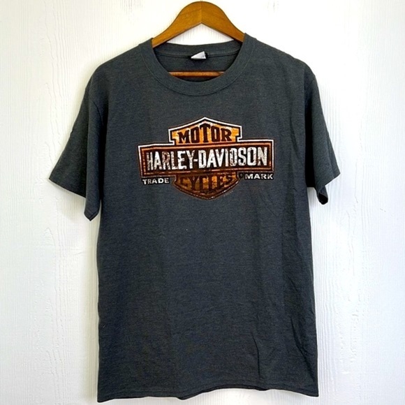 Harley Davidson - Eureka Springs Arkansas With Hog Gray Short Sleeve Shirt Med - Picture 6 of 10